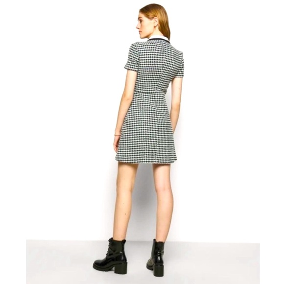 NWT: $445 MAJE Renaga Green Tweed Collared Mini Dress, Size 36 (XS) - Picture 4 of 10